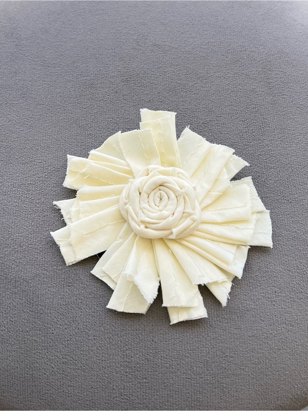 Cara New York Handmade Cream Fabric Flower Brooch